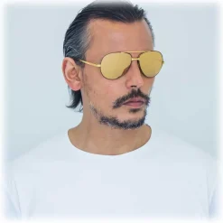 Linda Farrow - 128 C4 Aviator Sunglasses - Yellow Gold - Linda Farrow Eyewear - Alessandra Ambrosio Official - Avvenice