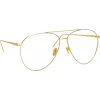 Linda Farrow - 744 C10 Aviator Optical Frames - White Gold and Yellow Gold - Linda Farrow Eyewear - Avvenice