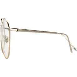 Linda Farrow - 744 C10 Aviator Optical Frames - White Gold and Yellow Gold - Linda Farrow Eyewear - Avvenice
