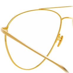Linda Farrow - 744 C10 Aviator Optical Frames - White Gold and Yellow Gold - Linda Farrow Eyewear - Avvenice