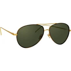 Linda Farrow - 702 C4 Aviator Sunglasses - Yellow Gold - Linda Farrow Eyewear - Avvenice