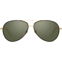 Linda Farrow - 702 C4 Aviator Sunglasses - Yellow Gold - Linda Farrow Eyewear - Avvenice