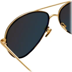 Linda Farrow - 702 C4 Aviator Sunglasses - Yellow Gold - Linda Farrow Eyewear - Avvenice