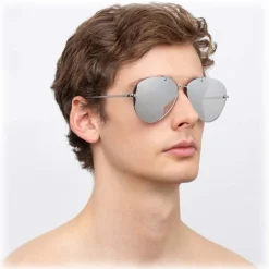 Linda Farrow - 859 C1 Aviator Sunglasses - White Gold - Linda Farrow Eyewear - Avvenice