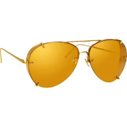 Linda Farrow - 729 C1 Aviator Sunglasses - Yellow Gold - Linda Farrow Eyewear - Avvenice