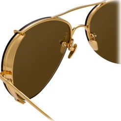 Linda Farrow - 729 C1 Aviator Sunglasses - Yellow Gold - Linda Farrow Eyewear - Avvenice