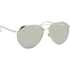 Linda Farrow - 425 C2 Aviator Sunglasses - White Gold - Linda Farrow Eyewear - Kourtney Kardashian - Olivia Munn - Official - Avvenice