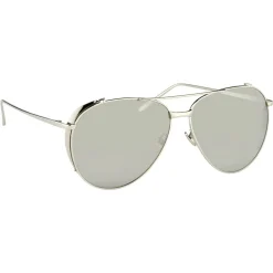 Linda Farrow - 425 C2 Aviator Sunglasses - White Gold - Linda Farrow Eyewear - Kourtney Kardashian - Olivia Munn - Official - Avvenice