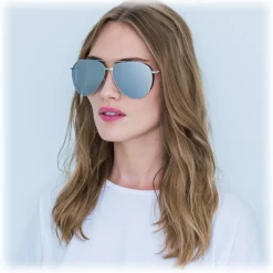 Linda Farrow - 425 C2 Aviator Sunglasses - White Gold - Linda Farrow Eyewear - Kourtney Kardashian - Olivia Munn - Official - Avvenice