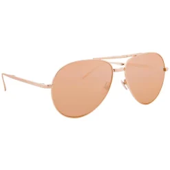 Linda Farrow - 518 C3 Aviator Sunglasses - Rose Gold - Linda Farrow Eyewear - Avvenice