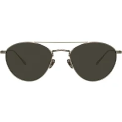 Linda Farrow - 876 C5 Aviator Sunglasses - White Gold - Linda Farrow Eyewear - Avvenice