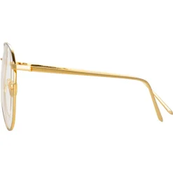 Linda Farrow - 744 C9 Aviator Optical Frames - Yellow Gold and White Gold - Linda Farrow Eyewear - Avvenice