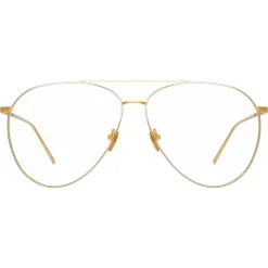 Linda Farrow - 744 C9 Aviator Optical Frames - Yellow Gold and White Gold - Linda Farrow Eyewear - Avvenice