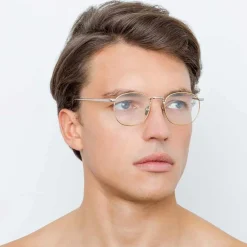 Linda Farrow - 744 C9 Aviator Optical Frames - Yellow Gold and White Gold - Linda Farrow Eyewear - Avvenice