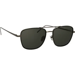 Linda Farrow - 559 C6 Aviator Sunglasses - Nickel & Black - Linda Farrow Eyewear - Avvenice
