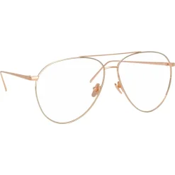 Linda Farrow - 744 C11 Aviator Optical Frames - Rose Gold and White Gold - Linda Farrow Eyewear - Avvenice