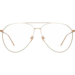 Linda Farrow - 744 C11 Aviator Optical Frames - Rose Gold and White Gold - Linda Farrow Eyewear - Avvenice