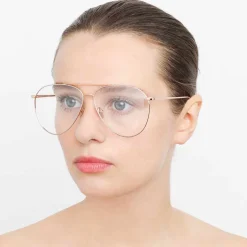 Linda Farrow - 744 C11 Aviator Optical Frames - Rose Gold and White Gold - Linda Farrow Eyewear - Avvenice