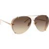 Linda Farrow - 729 C7 Aviator Sunglasses - Rose Gold - Linda Farrow Eyewear - Avvenice