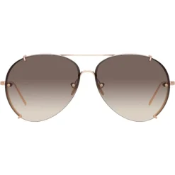 Linda Farrow - 729 C7 Aviator Sunglasses - Rose Gold - Linda Farrow Eyewear - Avvenice