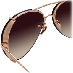 Linda Farrow - 729 C7 Aviator Sunglasses - Rose Gold - Linda Farrow Eyewear - Avvenice