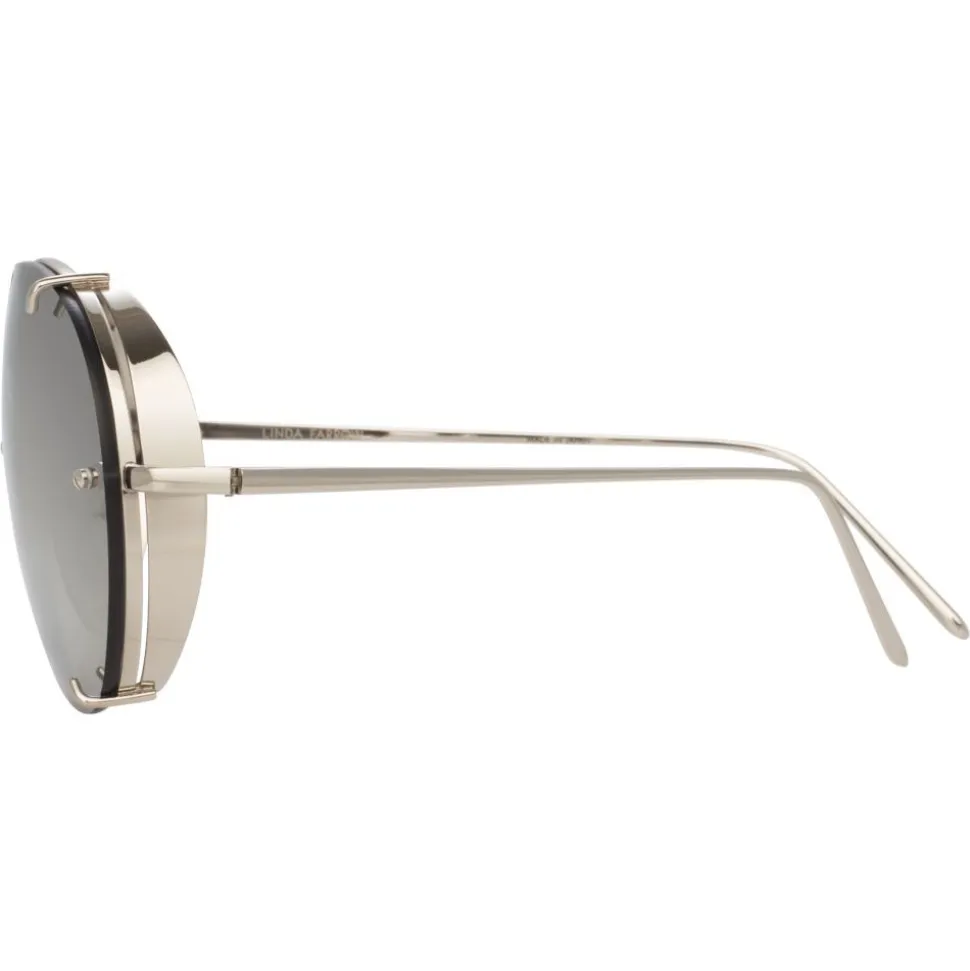Linda Farrow - 729 C2 Aviator Sunglasses - White Gold - Linda Farrow Eyewear - Avvenice