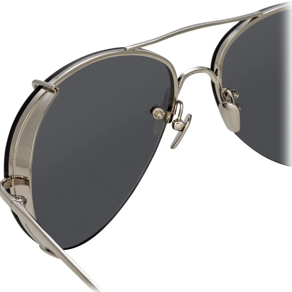 Linda Farrow - 729 C2 Aviator Sunglasses - White Gold - Linda Farrow Eyewear - Avvenice