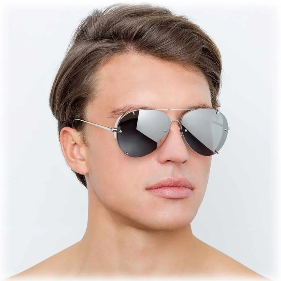 Linda Farrow - 729 C2 Aviator Sunglasses - White Gold - Linda Farrow Eyewear - Avvenice