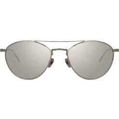 Linda Farrow - 876 C2 Aviator Sunglasses - White Gold - Linda Farrow Eyewear - Avvenice