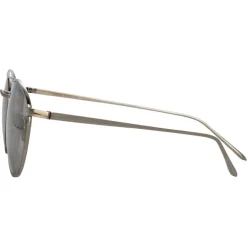 Linda Farrow - 876 C2 Aviator Sunglasses - White Gold - Linda Farrow Eyewear - Avvenice