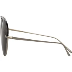 Linda Farrow - 859 C7 Aviator Sunglasses - White Gold - Linda Farrow Eyewear - Avvenice