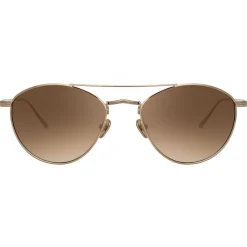 Linda Farrow - 876 C7 Aviator Sunglasses - Light Gold - Linda Farrow Eyewear - Avvenice