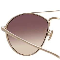 Linda Farrow - 876 C7 Aviator Sunglasses - Light Gold - Linda Farrow Eyewear - Avvenice