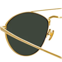 Linda Farrow - 876 C4 Aviator Sunglasses - Yellow Gold - Linda Farrow Eyewear - Avvenice