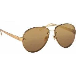 Linda Farrow - 375 C8 Aviator Sunglasses - Yellow Gold - Linda Farrow Eyewear - Avvenice