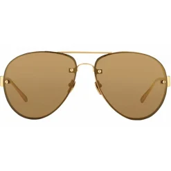 Linda Farrow - 375 C8 Aviator Sunglasses - Yellow Gold - Linda Farrow Eyewear - Avvenice