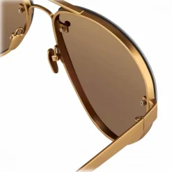 Linda Farrow - 375 C8 Aviator Sunglasses - Yellow Gold - Linda Farrow Eyewear - Avvenice