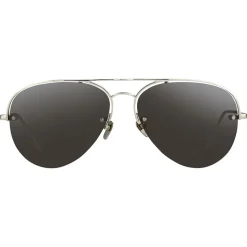 Linda Farrow - 543 C5 Aviator Sunglasses - White Gold - Linda Farrow Eyewear - Avvenice