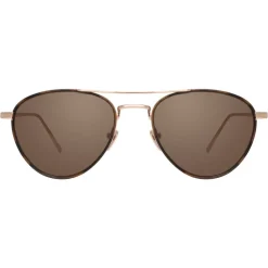 Linda Farrow - 739 C8 Aviator Sunglasses - Rose Gold and Tortoiseshell - Linda Farrow Eyewear - Avvenice