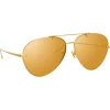 Linda Farrow - 859 C1 Aviator Sunglasses - Yellow Gold - Linda Farrow Eyewear - Avvenice