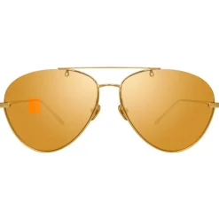 Linda Farrow - 859 C1 Aviator Sunglasses - Yellow Gold - Linda Farrow Eyewear - Avvenice