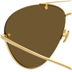 Linda Farrow - 859 C1 Aviator Sunglasses - Yellow Gold - Linda Farrow Eyewear - Avvenice