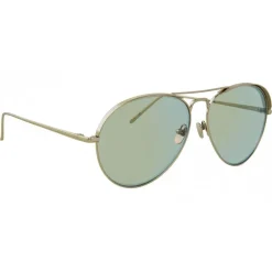 Linda Farrow - 594 C6 Aviator Sunglasses - White Gold - Linda Farrow Eyewear - Avvenice