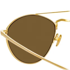 Linda Farrow - 876 C1 Aviator Sunglasses - Yellow Gold - Linda Farrow Eyewear - Avvenice