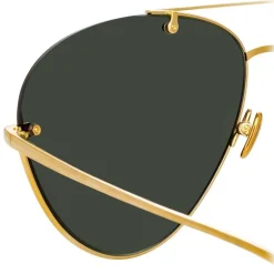 Linda Farrow - 859 C4 Aviator Sunglasses - Yellow Gold - Linda Farrow Eyewear - Avvenice