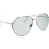 Linda Farrow - 425 C14 Aviator Sunglasses - White Gold - Linda Farrow Eyewear - Avvenice