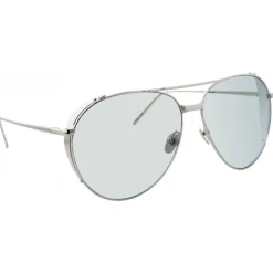 Linda Farrow - 425 C14 Aviator Sunglasses - White Gold - Linda Farrow Eyewear - Avvenice