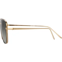 Linda Farrow - 559 C4 Aviator Sunglasses - Yellow Gold and Tortoiseshell - Linda Farrow Eyewear - Avvenice
