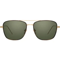 Linda Farrow - 559 C4 Aviator Sunglasses - Yellow Gold and Tortoiseshell - Linda Farrow Eyewear - Avvenice