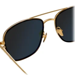 Linda Farrow - 559 C4 Aviator Sunglasses - Yellow Gold and Tortoiseshell - Linda Farrow Eyewear - Avvenice